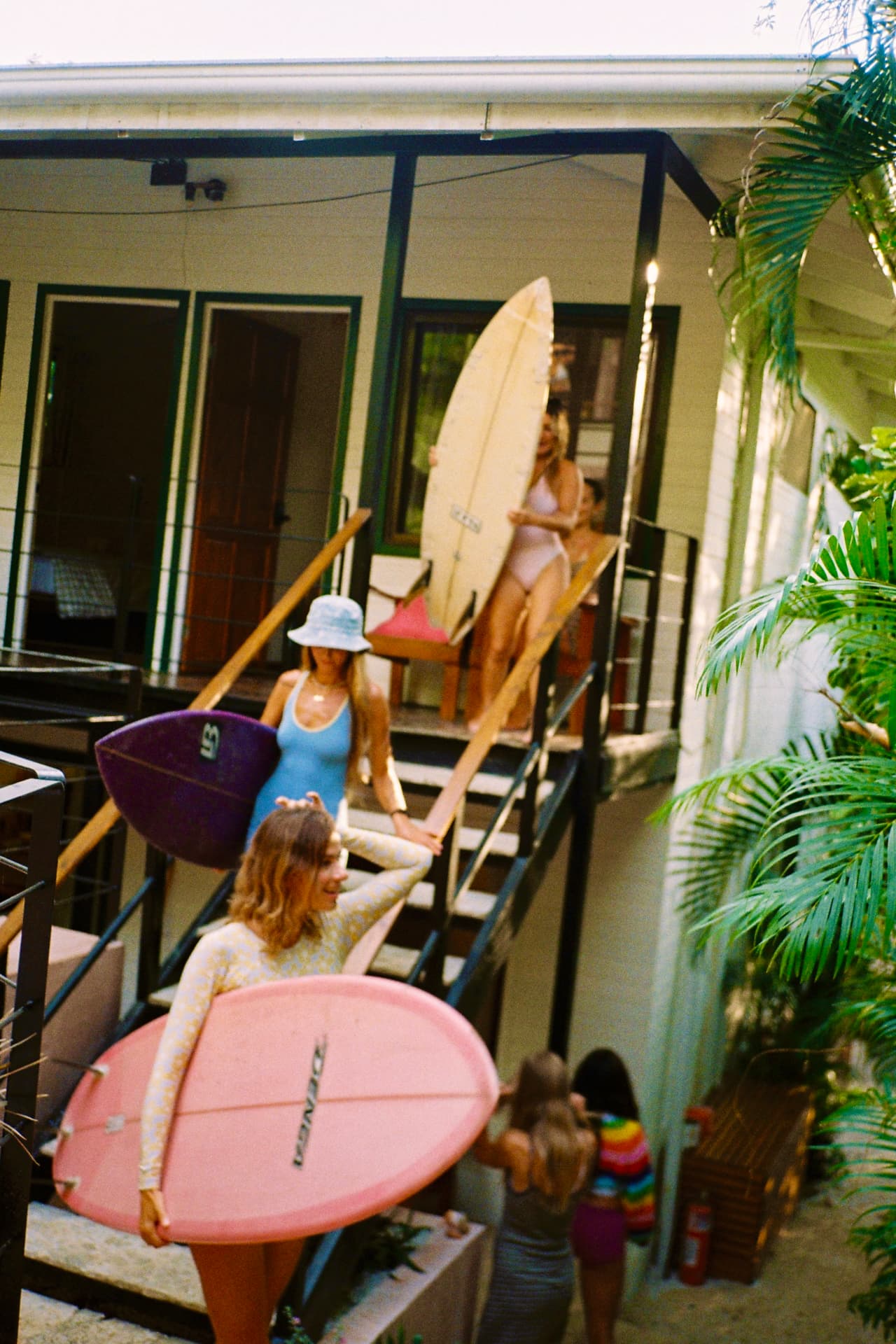 Heading out with surfboards