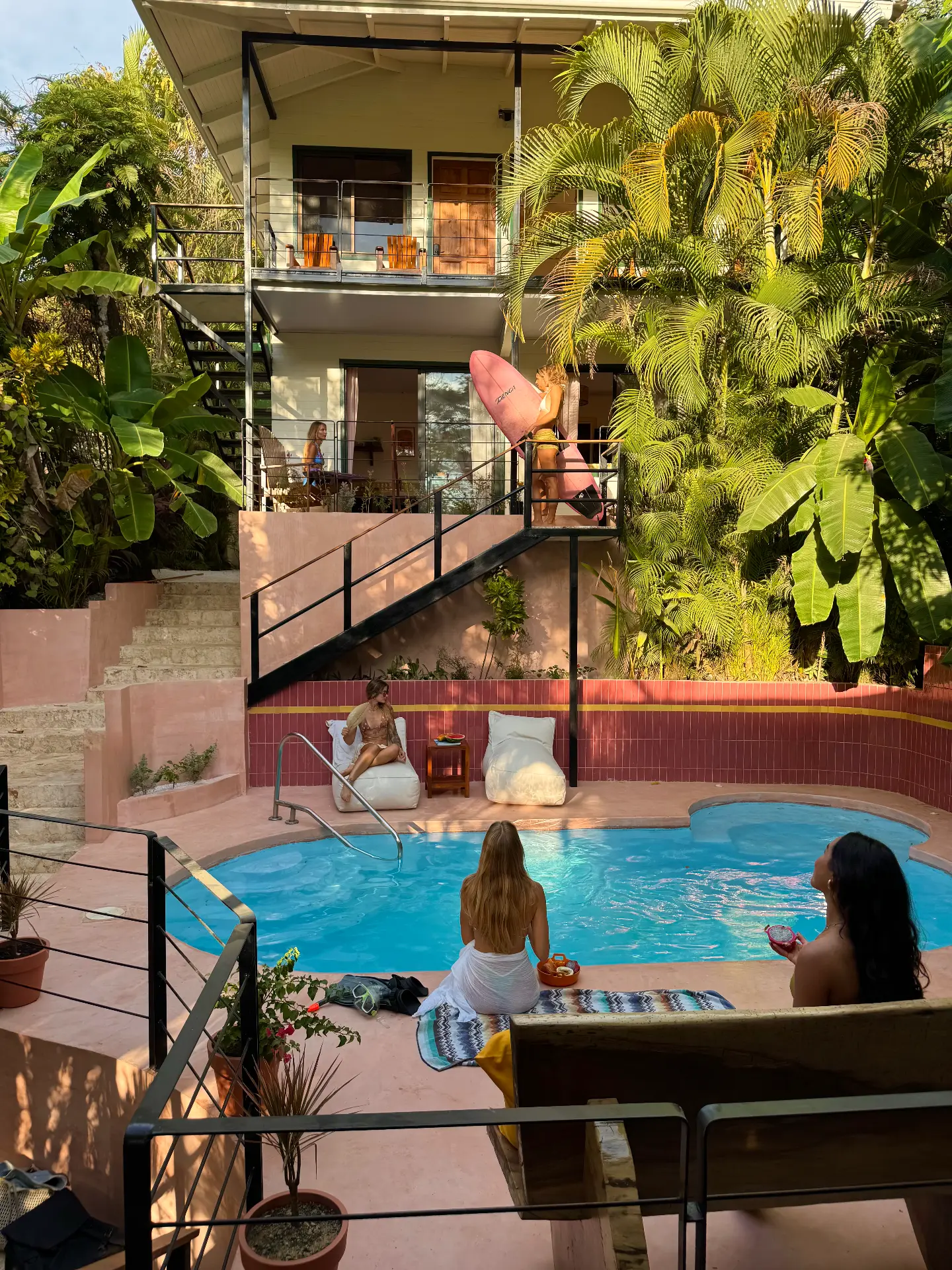 The pool courtyard at The Baya House