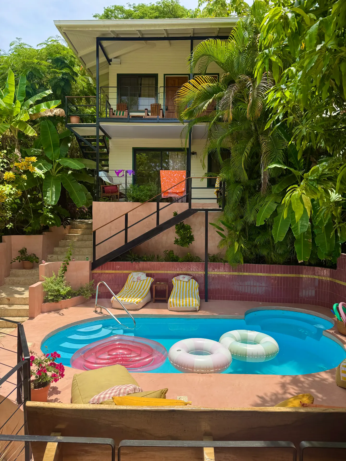 The pool from the courtyard
